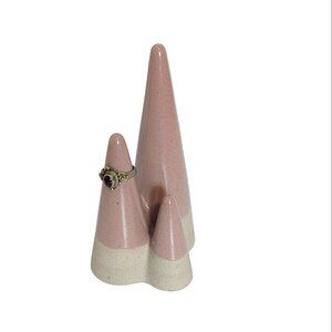 Ceramic Ring Holder Jewelry Mountain Display Triple Cones MT